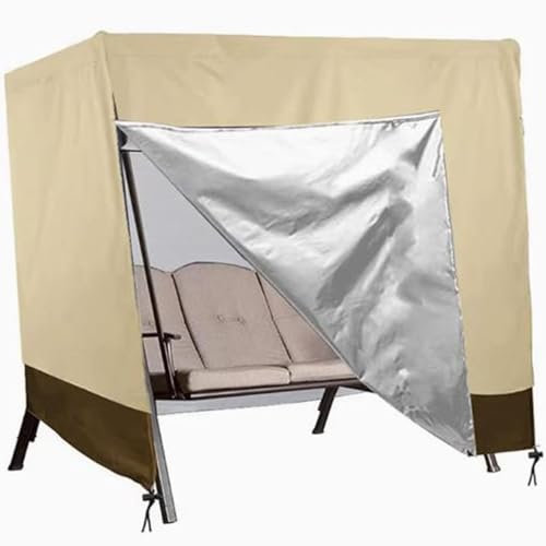 Funda balancín jardín Funda Columpio jardín Exterior, Resistente al Invierno, Resistente, Resistente a desgarros, Funda Protectora para Muebles de jardín(Beige,160x120x170cm)