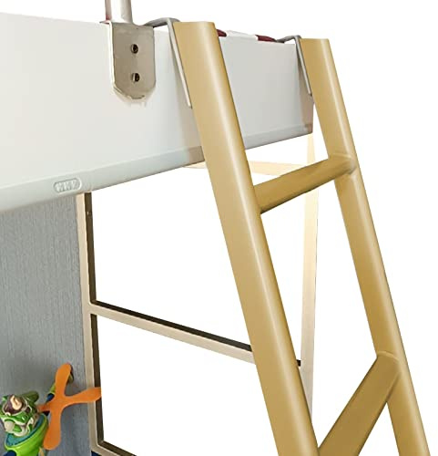 Échelle de rechange réglable en métal pour loft et chambre à coucher - Échelle de lit suspendue avec crochets - Finition dorée élégante pour décoration d'intérieur
