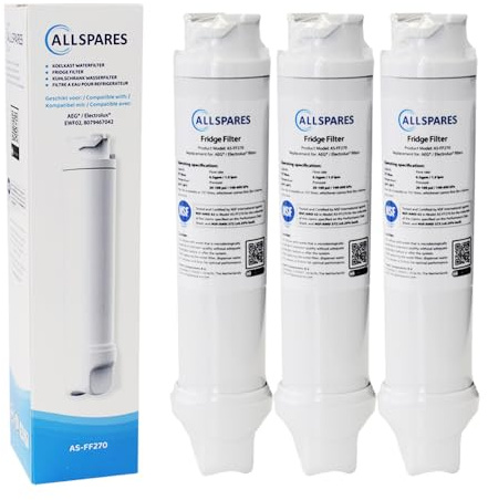 AllSpares vattenfilter för kylskåp lämpligt för AEG-Electrolux EWF02/8079467042 (3 stycken)