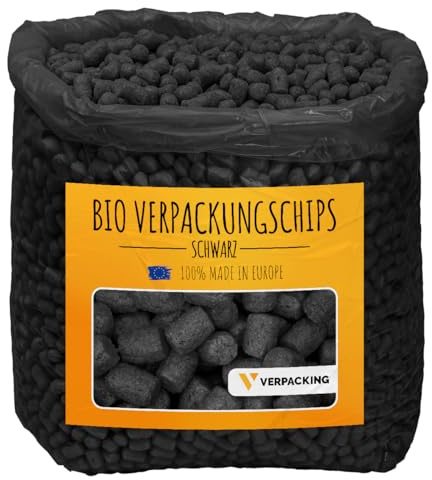 verpacking chips de calage BIO en amidon de maïs [couleur & quantité au choix] matériau de calage pour colis 100 litres - noir