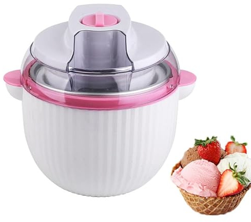 Ice Cream Maker Machine Soft Serve Dessert Makers Homemade Gelato Sorbet Frozen Yoghurt Maker Fresh Creamy Icecream in 40 Min Ideal for Family Home Recipes pink