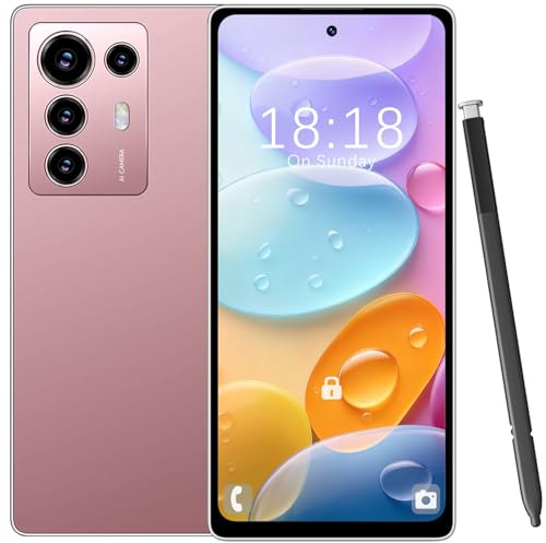 viqee Android Smartphone 8+256GB 6,8 HD-Display, 4500 mAh Akku & 21+8 MP Dual-Kamera - Simlockfrei, Dual-SIM, Face ID & OTG,Roségold
