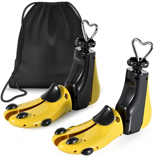 Lumirio Estiradores de zapatos para hombres y mujeres, longitud y ancho ajustables, estiradores de botas, árboles de zapatos para botas vaqueras, pies anchos gruesos (amarillo)