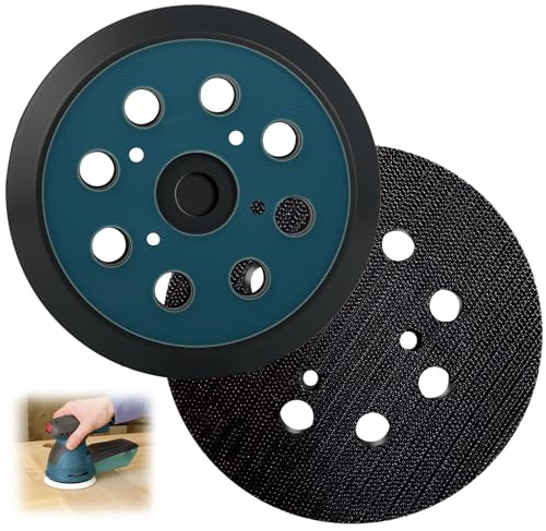 2 Piezas Plato de Lija 125mm para Makita BO5021 BO5031 BO5041 BO5010 M9204 Almohadillas 8 Orificios para DeWalt 151281-08 DW420 DW421 Almohadilla Lijadora Orbital Repuesto