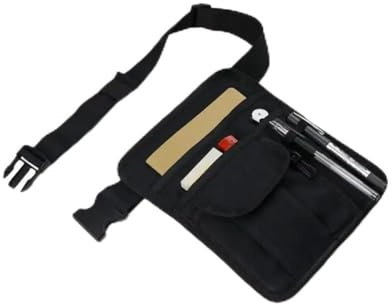 Opatiny Adjustable Waist Money Pouch Bag for Waiters with Multiple Pockets, Nylon Fabric, and Key Hook, Black