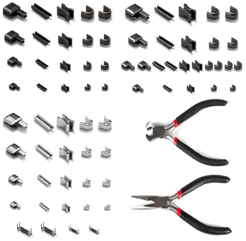 71 Stück Reißverschluss Reparatur Set, Reißverschluss Reparaturset, Reissverschluss Reparatur Set Ersatz, Reissverschluss Zipper Ersatzteile für #3#5#8#10 Kleidung Taschen, Enthält 2 Zangen Werkzeug