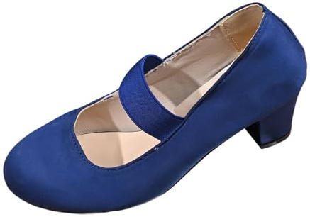 Women's Velour Dirndl Shoes with Straps Elegant Dance Shoes Ankle Strap Heel Shoes for Wedding Oktoberfest and Party