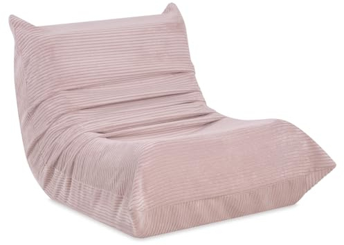 MISIOO Kindersessel Ab 1 Jahr - Premium Sessel für Kinder, Stabil und Weich, Ergonomisch Gepolstert, 80x65x60 cm, Rosa Corduroy, 100% Polyester