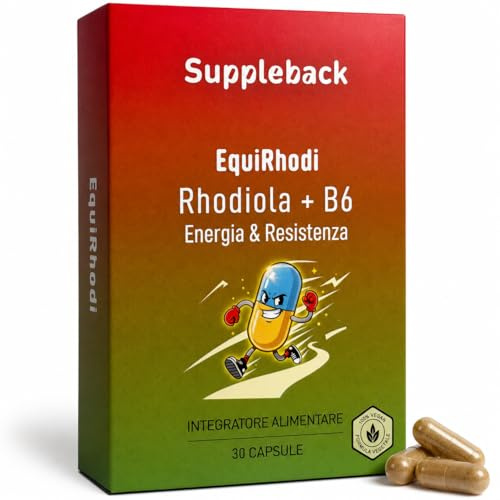 Suppleback Rodiola Rosea Forte Integratori Rhodiola Rosea potenziata con Vitamina B6 PREZZO LANCIO per Stanchezza Concentrazione Umore Made in Italy