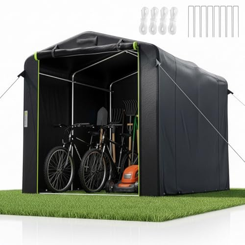 Juskys® Gerätezelt M - 6,2 m³ Outdoor Unterstand mit Fenster & Tür, 220x160x175 cm, wasserfeste Plane & Metallrahmenkonstruktion, Schutz im Außenbereich