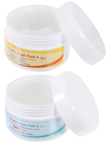 HOUDERCO Kit di Riparazione Particelle di Cristallo e Resina UV Bianco per Riparare Ceramica e Porcellana per Piastrelle e Vasca da Bagno in Lavabo e Piano di Lavoro