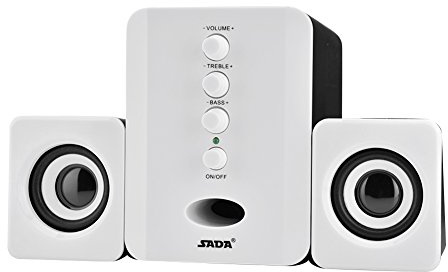 Vbestlife Altavoz con Cable, Mini USB 2.1 Altavoz con combinación de Cable bajo Reproductor de música subwoofer para sada Phone Laptop pc (Blanco)