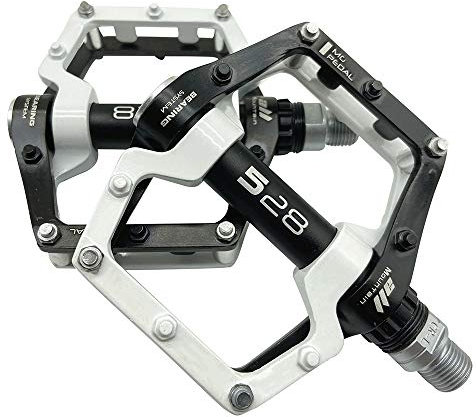 CMUNDLJQ Evetin Plattform Fahrradpedale Aluminium Mountainbike Pedale Stadtrad Trekking Anti-Rutschpedale 181 (Schwarz mit Weiß)