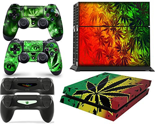 giZmoZ n gadgetZ GNG PS4 - Adesivo per console Weed, set da 2 adesivi per controller