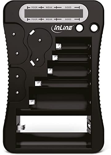 InLine 01285 Testeur de Piles avec écran LCD pour Piles Rondes et Boutons et Bloc 9 V