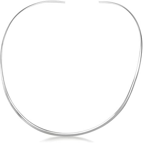 Designer Inspirations Boutique Solid Sterling Silver Choker Necklaces for Women/Girls - Choker Necklace Collar - Adjustable Torque/Torc Neck Choker - 925 Sterling Silver Choker - Chokers for Women