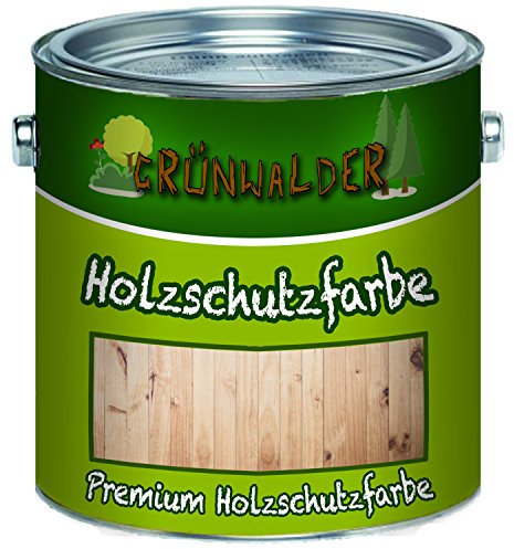 Grünwalder Wetterschutzfarbe premium Holzschutzfarbe hochdeckende Holz-Farbe (1 L, Weiß)