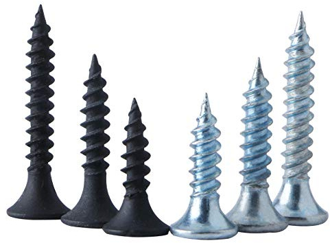 Ding&ng Clavos de Pared Seca, Clavos de Tablero, Tornillos de Madera autorroscantes de Cabeza avellanada endurecidos 3.5 * 16-3.5 * 50 mm-M3.5 * 16 Negro [100 Piezas]