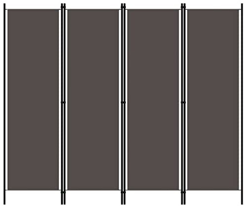 vidaXL Raumteiler Klappbar Freistehend Trennwand Paravent Umkleide Sichtschutz Spanische Wand Raumtrenner 4-TLG. Anthrazit 200x180cm Eisen Stoff
