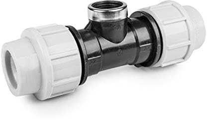 rg-vertrieb PE Rohr Verschraubung Fittings Klemmfitting T-Stück Innengewinde IG für Verlegerohr Rohrverbinder (40mm x 1)