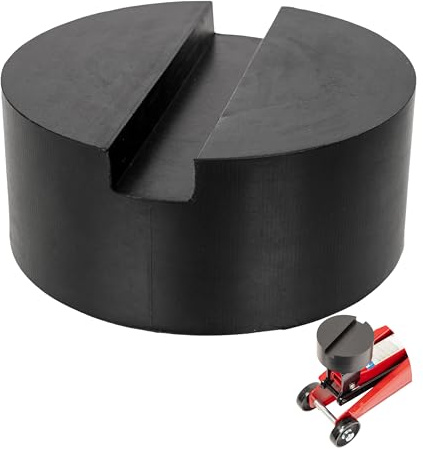 Gummiauflage Wagenheber, 1 Stück, Ø 100 x 45 mm Auflage, mit 19 x 10 mm Aussparung, für KFZ bis 3,5 T, Wagen Heber Unterlage, Auflage Rangierwagenheber, Gummi Jack Pad, Karosserie Adapter Hebebühne