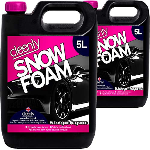 Cleenly Bubblegum Snow Foam - High Performance Formula with Super Thick Foam - Non Caustic & pH Neutral Car Cleaning Pre Wash Shampoo - 10 Litres