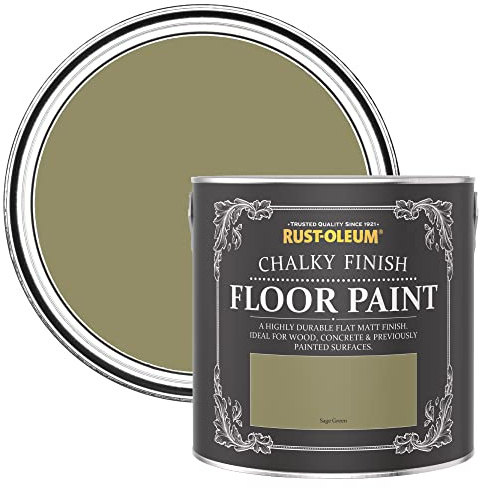 Rust-Oleum grün strapazierfähige, kratzfeste Bodenfarbe für Holz und Beton - Salbei Grün 2,5 Litres