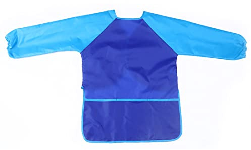 SULIUDAJI Grembiule da Pittura Impermeabile per Bambini 5-8 Anni - Maniche Lunghe con 3 Tasche, Scuola e Gioco (Taglia M)
