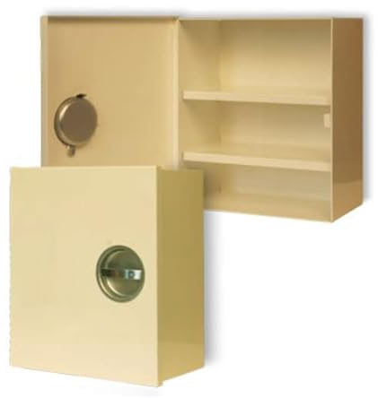 Erste Hilfe Schrank Metall weiß mit Drehverschluß 25x30x15cm und Aufkleber