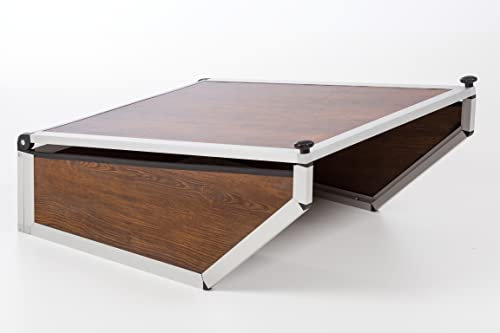 PreGaRo® Garage Deluxe per tosaerba, robot tosaerba, robot con tetto pieghevole, in alluminio (PG1000H, effetto legno