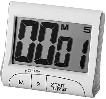 Eieruhr Timer Countdown Magnethalterung Count-Up Stoppuhr Großes Display Digital Küche, Zubehör Kurzzeitwecker Weiß