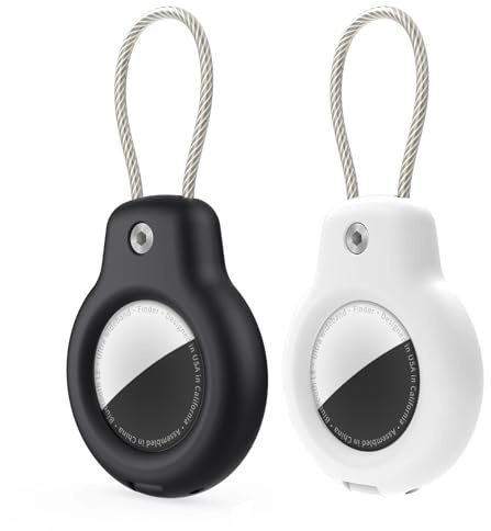 SPGUARD Stück für AirTag Schlüsselanhänger für Apple AirTag 2&1 Gen | Air Tag Anhänger Secure Halter mit Kabel, AirTags Lock Case für Schlüssel, Gepäck, Rucksäcke & mehr