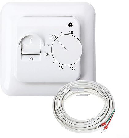 SPORTARC Elektrische Fußbodenheizung Thermostat Kontrollschalter + Bodensensor 16A mit Sensorkabel