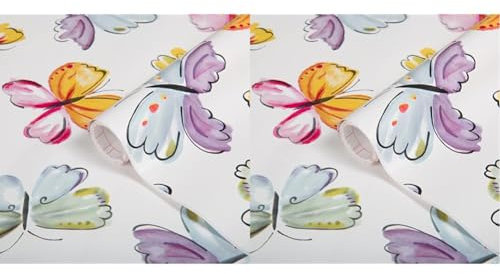 d-c-fix Pellicola Adesiva per mobili Papillon PVC plastica vinile impermeabile decorativa per cucina, armadio, porta carta rivestimento 45 x 200 cm (Confezione da 2)