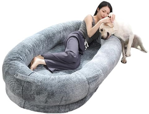 SJASD Menschliches Hundebett, 170 x 100 x 30 cm Waschbar Orthopädisches Hundebett Hundesofa,Flauschiges Hundebett Hundekörbchen Haustierbett,Großes Sitzsack-Bett für Menschen