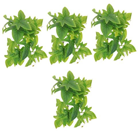 Beaupretty 4pièces Plante Artificielle Suspendue pour Terrarium Et Habitat De Reptiles avec Ventouse Décor Naturel pour Terrarium Aquarium Et Cage à Reptiles De Simulé