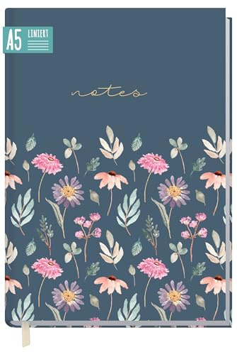 Trendstuff by Häfft® Anteckningsbok A5 linjerad Flying Flowers