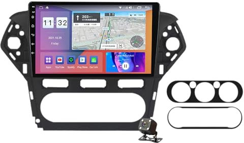 PLOKM Stereo Auto Radio Coche Táctil Autorradio Navegación del Coche Android 12 para Mondeo 2006-201 con Dab WLAN Carplay WiFi Bluetooth FM USB DSP RDS