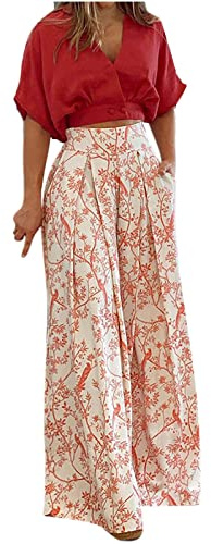NUSGEAR 2023 Conjunto Dos Piezas Mujer Moda Casual elegante Camiseta manga corta y Pantalones impresión verano otoño Suelto Traje Cómodo bolsillo Conjunto Fiesta Oficina Negocios vestir playa