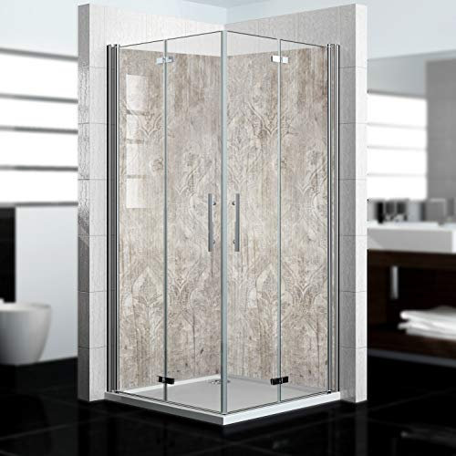 dedeco Pannello posteriore doccia impermeabile, motivo: legno V2, vernice UV lucida, 2 x 100 x 200 cm, come pannello posteriore per il bagno per la sostituzione delle piastrelle, come parete