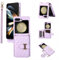 ELISORLI Phone Case For Samsung Galaxy Z Flip 5 5G 2023 Wallet Cover with Crossbody Shoulder Strap and Stand Leather Credit Card Holder Cell Accessories ZFlip5 Z5 G Flip5 5Z Girls Women Men Purple