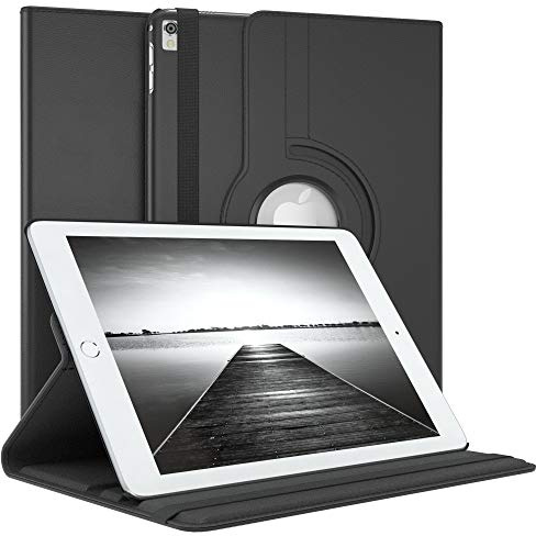 EAZY CASE - Tablet Hülle für iPad Pro 9,7 2016 Schutzhülle 9.7 Zoll Smart Cover Tablet Case Rotationcase zum Aufstellen Klapphülle 360° drehbar mit Standfunktion Tasche Kunstleder Schwarz