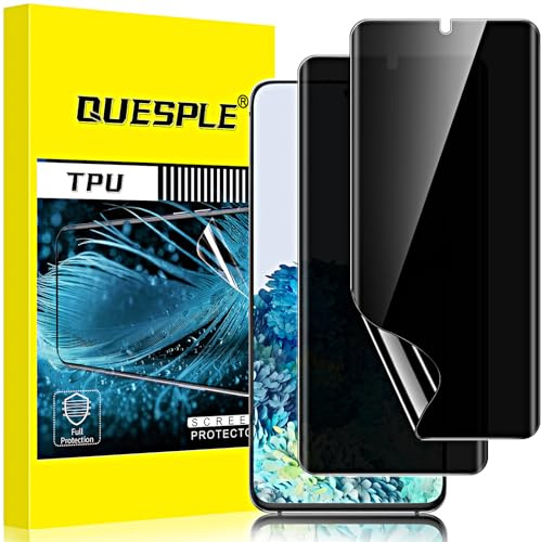 QUESPLE [2 Stück] Privacy Schutzfolie für Samsung Galaxy S20 5G, Anti Spähen, Fingerabdruck-ID Blasenfreie Weich TPU Displayschutzfolie Anti-Spy Folie