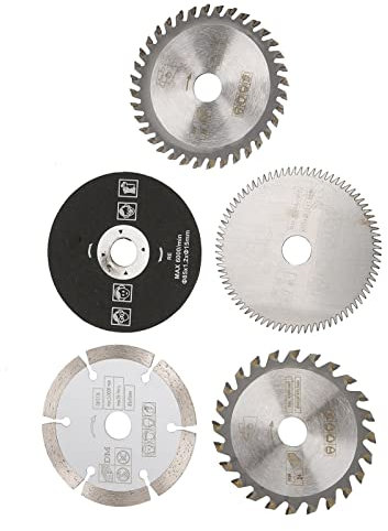 5Pcs 85mm Carbide Circular Saw Blade, 15mm Inner Diameter Cutting Blade with 24T, 36T, 80T, Resin Blades for Marble, Electric, Sliding Table Saws
