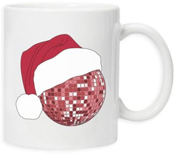New Spirit Original Santa hat Disco Ball Xmas Christmas Festive Winter Cute Fun Mug Drinking Cup Tea and Coffee Cups Cute Mug Aesthetic Fun Funny Pretty