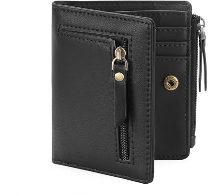 GOIACII Geldbeutel Damen Klein und im Kurzformat mit RFID Blockierung, Portemonnaie Damen Leder Münzfach Brieftasche, Mini Kurzer Geldbörse für Frauen