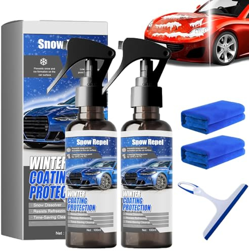Car Windshield Snow Melting Coating Spray,Deicer Spray for Car Windshield,De Icer for Car Windshield,Salt Gone for Cars,Windshield Spray for Ice and Snow,Melting Spray (2Pcs)