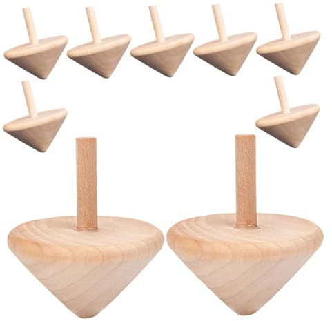 Ciieeo 9stücke Teiliges Drehspielzeug Aus Holz Für Junge Mädchen DIY-holzkreisel Zum Selbermalen Handgefertigtes Kreiselspielzeug Für Bastelaktivitäten Und Heimdekorationen