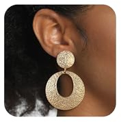 EVER FAITH 2 Paar Clip-Ohrringe Tropfen-Ohrringe Set Knoten-Ohrring klobiger Twist Knot Clip on Ohne Ohrlöcher 14K Vergoldet