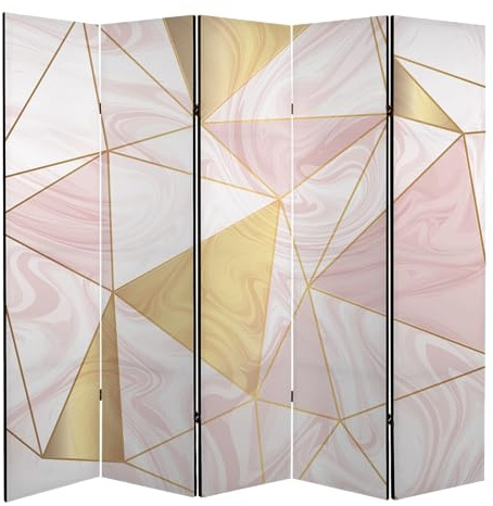 framed concept - Paravent Raumteiler Holz 225x172 cm, 5-teilig einseitig, Sichtschutzwand